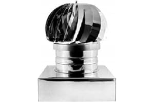 SGM CLIMA SRLS AIR EVOLUTION Cappello girevole con base quadrata in acciaio inox per canne fumarie (DN 200 sezione 370x370)
