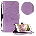 Produktbild Lila Brieftasche für iPhone 8 Plus,Gürt Wallet Handyhülle für iPhone 7 Plus,Moiky Ziemlich Schöne Hübsche Spitze Blume Geprägt Klappbar Kartenfächer Multifunktion Stoßdämpfende Schlüsselband Schutz Hüllen im Bookstyle Ledertasche mit Standfunktion Magnetverschluss Rutschfest Kratzfest Etui Handytasche + 1 x Frei Displayschutzfolie