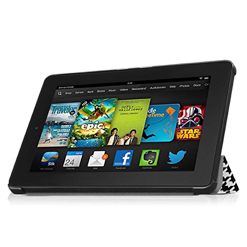 Fintie Kindle Fire HD 7″ (2013 Modell) Smart Shell Case Cover Schutzhülle Tasche Etui Hülle Ultra Slim Lightweight mit Auto Schlaf / Wach Funktion (passt NUR zu Amazon Kindle Fire HD 7 2013 Modell), Houndstooth Schwarz - 5