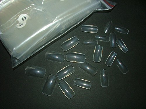 500 Clear Long Square Full Cover False Nails by Pretty Poppet