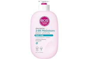 eos Shea Better balsam do ciała - Fresh & Cozy, nawilżający balsam do pielęgnacji skóry 24-godzinnej, lekki i nietłusty, wyprodukowany z naturalnej Shea, wegański, 473 ml