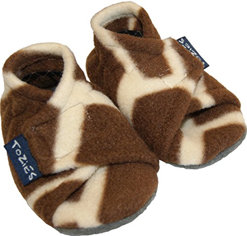 TOZIES Baby Toddler Soft Indoor Play Shoes / Slippers NON SLIP Designed to Stay on (18-36 months) GIRAFFE