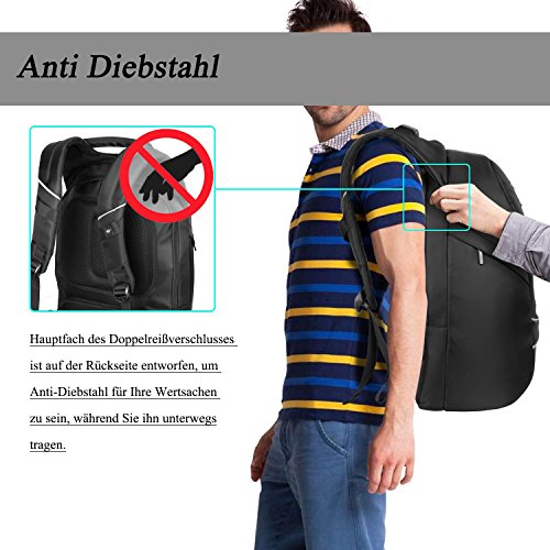 Anti Diebstahl Laptop Rucksack 17 3 Zoll  DTBG wasserdicht ger  umig leicht Business Computer Rucks  ke Reiserucksack Daypack Schultasche College Stud