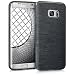 Produktbild kwmobile Hülle TPU Silikon Case für Samsung Galaxy S7 edge mit Brushed Aluminium Design - Handy Cover Schutzhülle in Anthrazit Transparent