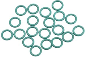 sourcing map Flúor Caucho Tóricas Juntas, 6mm OD 4mm ID 1mm Ancho FKM Sello Junta para Maquinaria Plomería, Verde, Paquete de 20