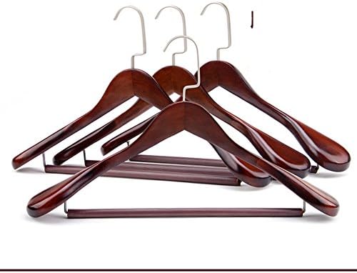 ASGGGFDFH Wide shoulder wood hangersfor suits,Solid wood hangers with non-slip trouser bar pack of 4 -E 45x25x5.5cm(18x10x2)