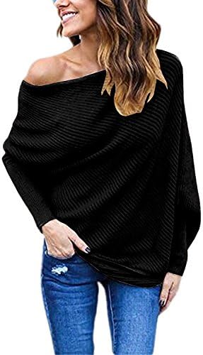 Norwaya Women's Batwing Long Sleeve Loose Knitwear Jumper Pullover Casual Tops Blouse T-Shirt