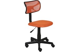 BAKAJI Sedia Girevole Scrivania Regolabile in Altezza Poltrona con Ruote Ufficio cameretta Schienale ergonomico a Rete Traspirante Seduta Imbottita (Arancione)