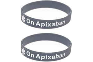 MEDICAL ID ME X2 On Apixaban Medical Alert Wristband Bracelet Blood Thinners Blood Clot Silicone Medical ID PACK OF 2