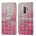 Produktbild KingSang Samsung Galaxy S9 Plus Hülle, 3D Lederhülle Ledertasche Schutzhülle Folio Brieftasche Schutz für Samsung Galaxy S9 Plus Handyhüllen Leder Case Cover mit Ständer Rosa