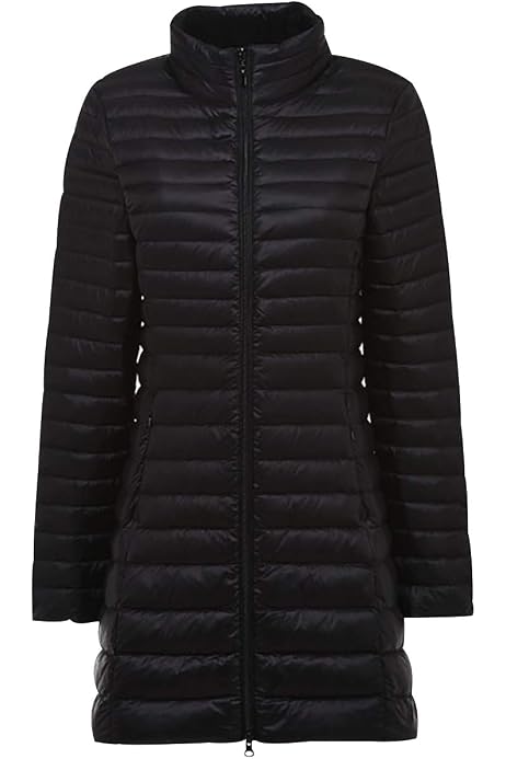 Giubbotto Piumino Leggero Donna Lungo Con Cappuccio - Imbottito, Antivento, Taglie Forti Fino Alla 7XL