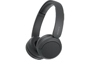 Sony WH-CH520 Słuchawki, Czarny | Lekka konstrukcja, do 50 godzin pracy baterii, szybkie ładowanie, EQ, czysta jakość połączeń, iOS i Android