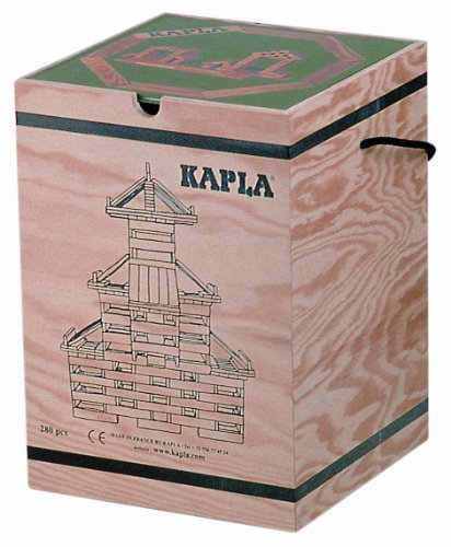 KAPLA Holzbaukasten 280 Steine in Holzkiste mit Kunstbuch - 4