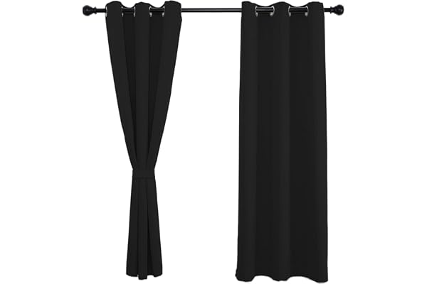 Sichtschutz Tissu Occultant pour Rideau 90x140cm(H x B), Occultants à Pattes Bloque la lumière du Soleil et Les Rayons UV nocifs pour Chambre, Salon, Bureau 1pièce-Le Noir