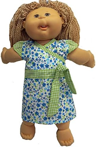 Doll Clothes Superstore Spring Flowers Floral Cotton A-Line Dress For Cabbage Patch Kid Dolls