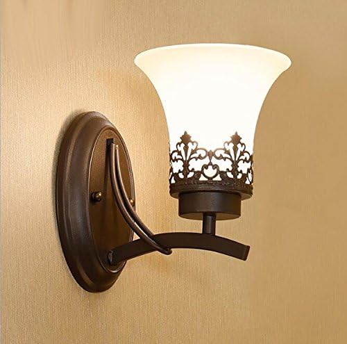 LED Modern Single Head Lamp Rearview Mirror Lamp Simple Glass Shade Bedside Lamp Bracket Lamp Bedroom/living Room/balcony/corridor/stairs/garden/outdoor Wall Lamp E27 Light Source (without Bulb)