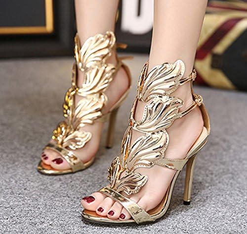 With the ultra-thin wings with female sandals, Gold,40