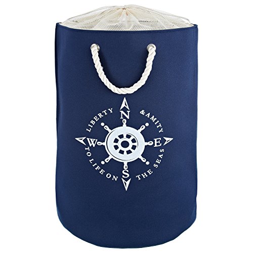 LOMOS Cesto para la Ropa marítimo con una cámara en Azul (75L)