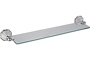 HOUSLER White Ceramic Bathroom Accessories (White Ceramic Bathroom Glass Shelf) 52mm Wide 12.8mm Deep.