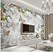 Produktbild 3D Wallpaper Mittelmeer Schmetterling Blume Perle Hintergrund Wandbild Wohnzimmer Hotel Schlafzimmer Luxus Dekor Tapete 3D Fresko Möbeldekoration (W)400x(H)280cm