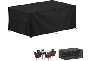 LAMUNI Coperture per Mobili da Giardino, 180x90x75cm Copertura Tavolo Esterno Telo Copertura per Giardino, Anti-UV Copridivano Esterno Impermeabile Telo Copri Divano da Giardino, Rettangolare
