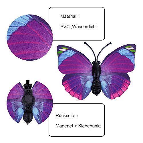 Faburo 78pcs 3D Deko Schmetterlinge Wandsticker Wandtattoo Aufkleber Gartendeko für Kinderzimmer Fenster Garten - 2