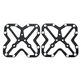 Aolvo Clipless clip-in piattaforma pedali a pedale Clipless Adapter Pedal, piattaforma in alluminio bicicletta universale per strada BMX mountain bike, KEO compatibile SPD Speedplay – argento, Nero , 3.4 x 3.6 x 0.2 inch