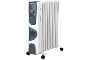 SUNTEC WELLNESS SUNTEC Radiateur Heat Safe 2500 [pour pièces jusqu'à 77 m³ (~ 32 m²), 3 niveaux de puissance + schnellheiz soufflerie, léger de Course rouleaux, 2500 W]