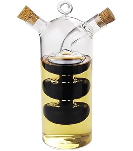 5 Five Simply Smart – Set Di 2 Bottiglie Per Olio E Aceto In Vetro Con Tappo In Bambù, 0,48 L Ciascuna, Design Elegante