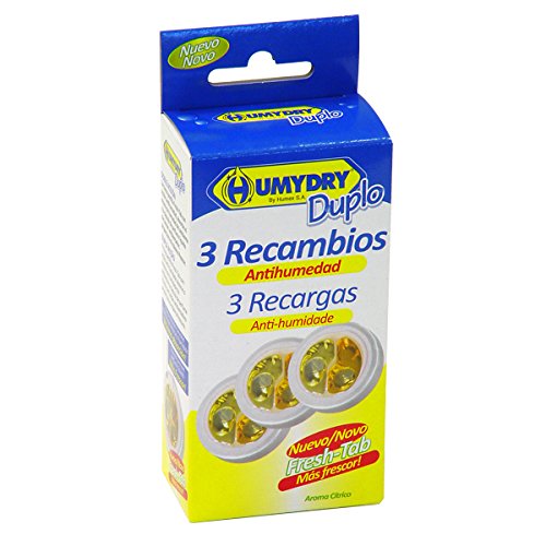 HUMYDRY - Lemon Universal Table Moisture Absorber Refill Pack, 3 x 75 g