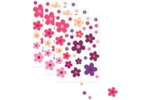 OUDQFCJ 3 Pcs Adesivi Impermeabili Fiori Pril per Bici, Laptop, Auto, Moto, Telefono, Notebook (Multicolore)