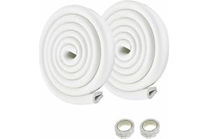 HIMRY KXD7003 - Protezione dei Bordi U-Forma, Antispigolo, in Schiuma, Per la Sicurezza dei Bambini, Extra spesso Bordi, Off-Bianco (Off-White), 4 Metri (2 x 2 m)