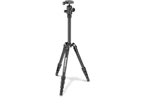 Manfrotto MKELES5BK-BH, Element Small Traveller Tripod with Aluminium Ball Head, Telescopic Column, Payload 6 kg, for CSC, DSLR, Mirrorless, Black
