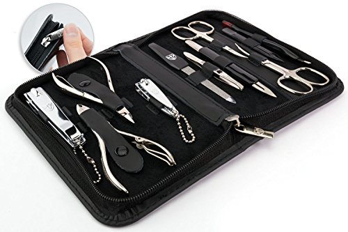 Drei Schwerter | Exklusives 11-teiliges Maniküre – Pediküre – Nagelpflege-Set / Etui | Qualität – Made in Solingen | ECHT LEDER (787101) - 2