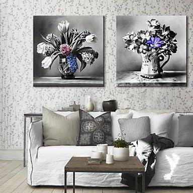 Stretched Canvas Art The Flowers in The Vase Decorative Painting Set of 2 , 16" x 16"