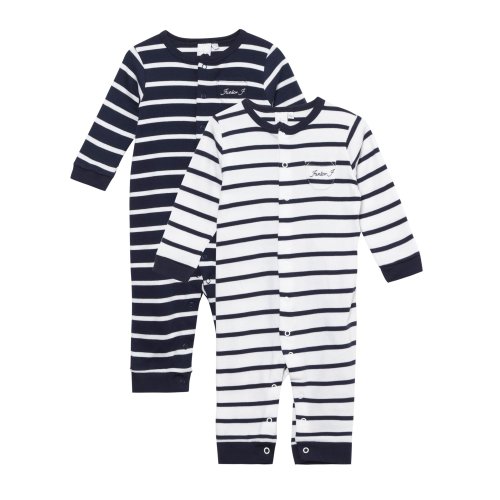 J By Jasper Conran Designer Babies Set Of Two Navy Striped Baby Grows 0-3 Months