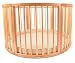 VERY LARGE WOODEN BABY PLAYPEN (Ø 120cm) WITH PLAYMAT (Stripes)