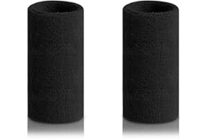 BEIMEIII 2 Stück schweißband Handgelenk 6 Zoll Lang Schweißbänder Elastische Athletische Absorbierende Wristbands für Fußball Basketball, Leichtathletik