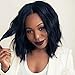S-noilite® Charming Loose Wave Bob Wig Natural Wavy Curly Lace Front Wigs 1B off Black