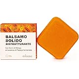 Enooso - Balsamo Solido Ristrutturante per capelli Secchi e Sfibrati | con burro di Mango e Papaya fermentata | Maschera per 