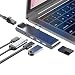Produktbild QKa USB C Hub Adapter, 7-in-1 Thunderbolt 3 Hub für MacBook Pro 2018/2017/2016, MacBook Air 2018, mit 40 Gbit/s Thunderbolt 3, 5K bei 60 Hz und 87 W PD, 4K HDMI usw.