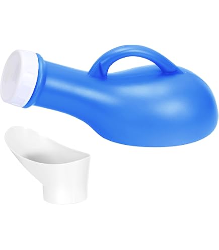 Lot De 2 Urinoirs Portables Pour Homme - 1200ml, En Polypropylène - Blanc Et Bleu