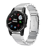 samLIKE 丨 Armband 丨 für Garmin Fenix 5S Plus 丨 Präzisions-Edelstahl Band 丨 Ersatzarmband 丨 Business-Stil 丨 200MM x 20MM 丨 4 Farben 丨✚ Werkzeug (⭐️ Silber)