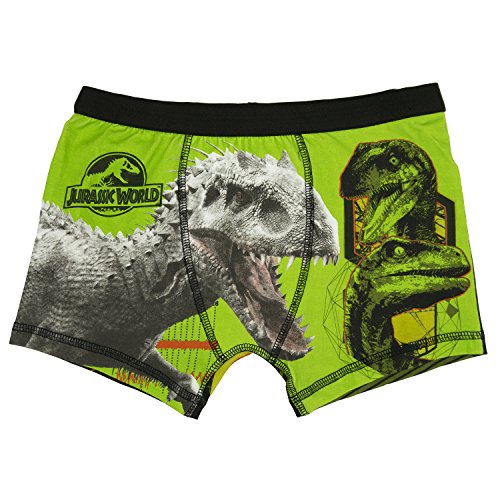 Jurassic World Idominus Rex & Raptor Boys Boxer Shorts - Age 4-10 Years, Green, 7-8