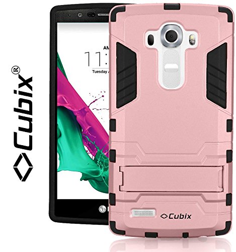 Cubix Robot Case For Lg G4 Dual Case Back Cover Uv Coated Slim Hybrid Defender Bumper Shock Proof Case Armor Cover With Stand For Lg G4 Dual Rose Gold RS.399 (73.00% Off) - Amazon