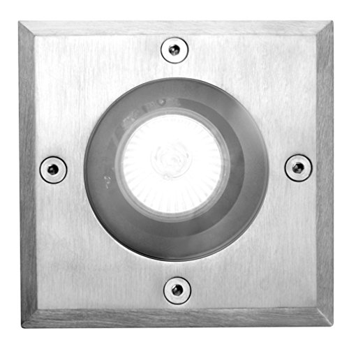 Eco Light LED de suelo Foco empotrable Berlin, incluye bombilla, cuadrado, 11 x 11 cm, IP67 7005b GU10