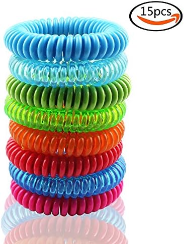 Goodlucky365 15Pcs Mosquito Bracelets, Mosquito bands, Insect Bands, Mosquito Repellent Bracelets for Adults and Children