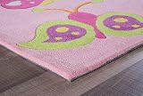 Andiamo 1100398 Kinderteppich Konturenschnitt Schmetterlingsmuster handgetuftet, 120 x 170 cm, rosa - 2