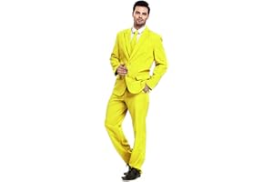 U LOOK UGLY TODAY Abito da Festa per Uomo in Tinta Unita Costume per Il Tempo Libero Vestito per Festa di Halloween con Cravatta e Pantaloni