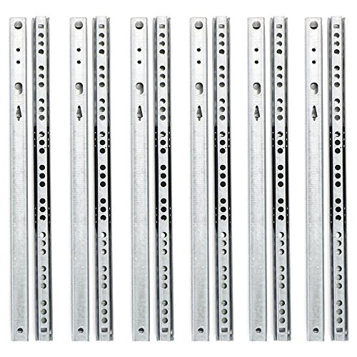 Preisvergleich Produktbild Yaheetech 6 Paar Schubladenschienen Teilauszug Rollenauszug 310 / 17 mm,Teleskopschiene Kugelführung Kugelpräzisionsteilauszug